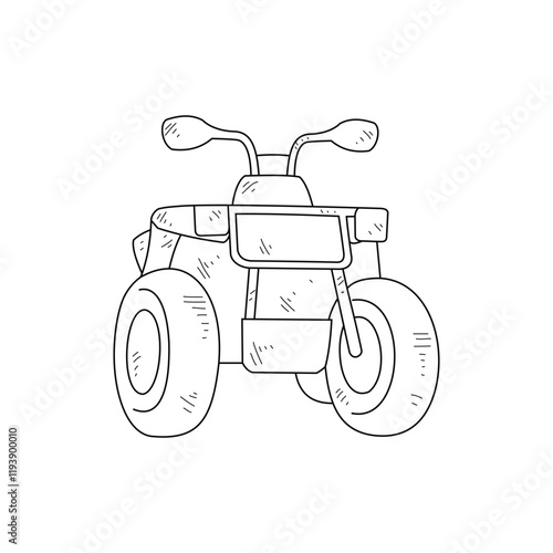 Off-Road Beast: A Minimalist Line Drawing Vector Design Capturing the Raw Power and Rugged Engineering of a off-road vehicle, Featuring Aggressive Suspension Lift, Oversized All-Terrain Tires. 