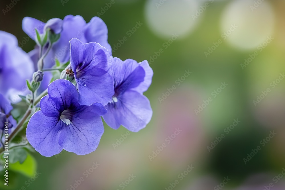 Vibrant purple flowers in full bloom with soft background bokeh effect : Generative AI Vibrant purple flowers in full bloom with soft background bokeh effect : Generative AI