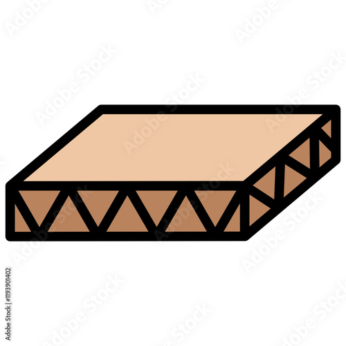 Corrugated Board Outline Color Icon