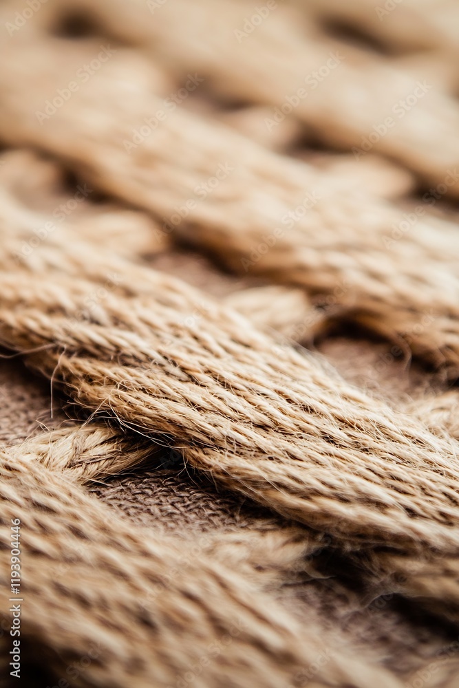Fototapeta premium Closeup of Braided Rope with Rich Texture for Nautical and Rustic Design Themes : Generative AI