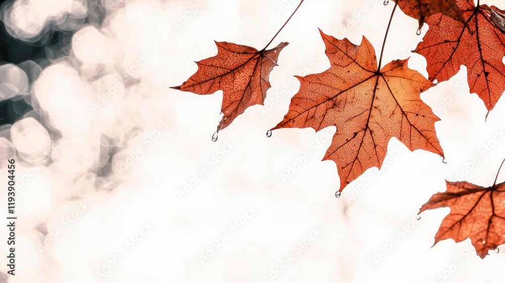 Autumn Maple Leaves Fall Background Bokeh Water Droplets Nature Photography Autumn Maple Leaves Fall Background Bokeh Water Droplets Nature Photography