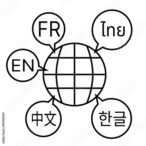 Global Network , Translation Icon with Multiple Languages.Language services, translation tools, international business, cultural exchange, global learning.Diversity. multilingualism. global communic

