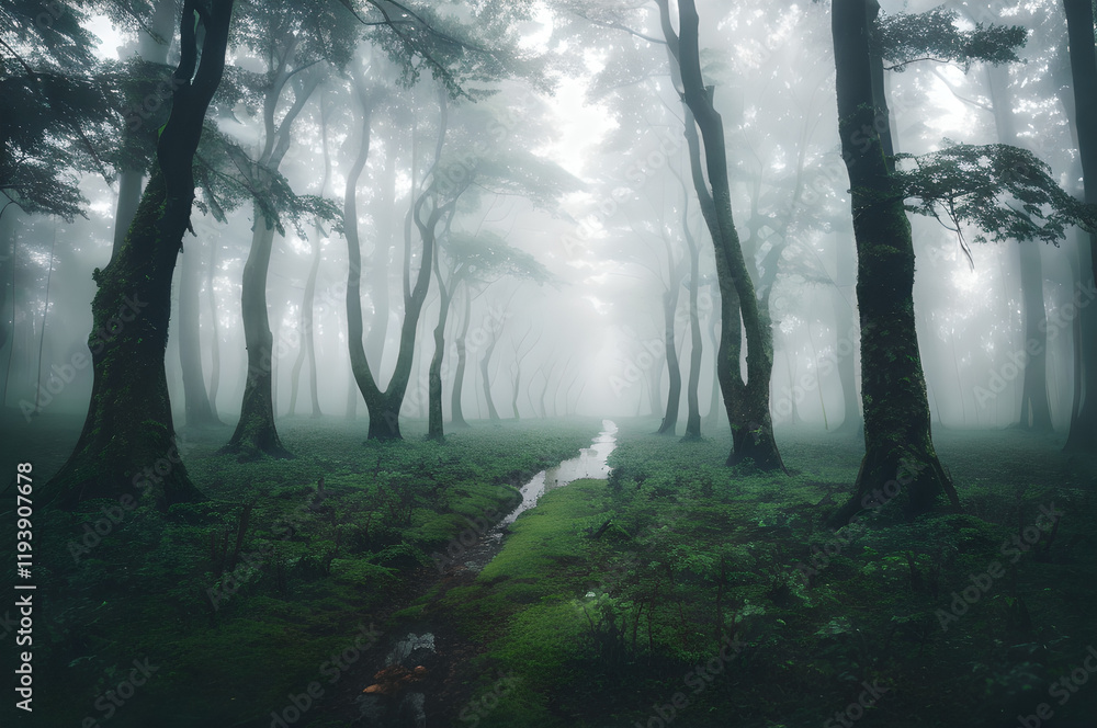 Obraz premium 雨上がりの森