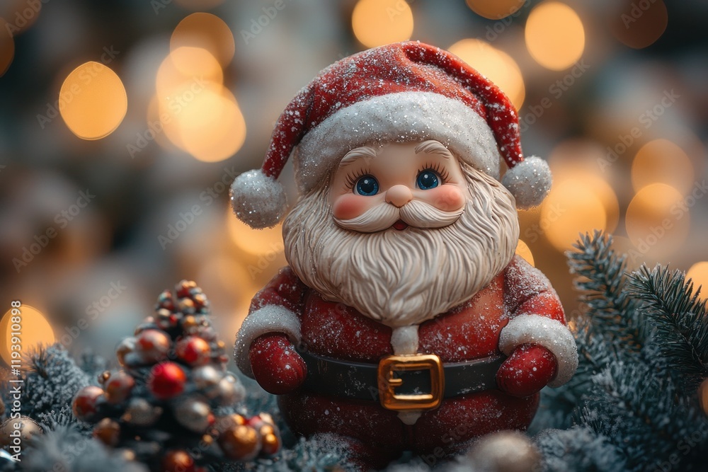 Christmas Santa Claus Doll Evergreen Tree Warm Lighting Holiday Decor Gifts Celebration Christmas Santa Claus Doll Evergreen Tree Warm Lighting Holiday Decor Gifts Celebration