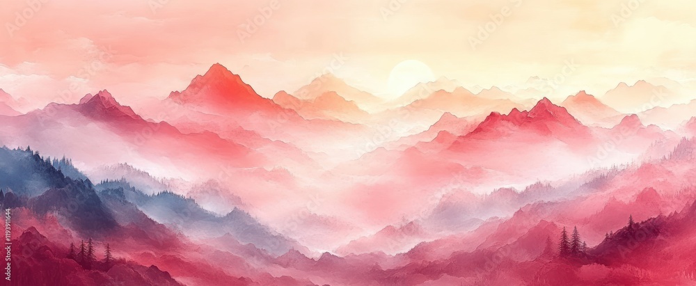 Abstract Gradient Background in Soft Peach and Deep Coral Warm Diffused Light Illustration Abstract Gradient Background in Soft Peach and Deep Coral Warm Diffused Light Illustration