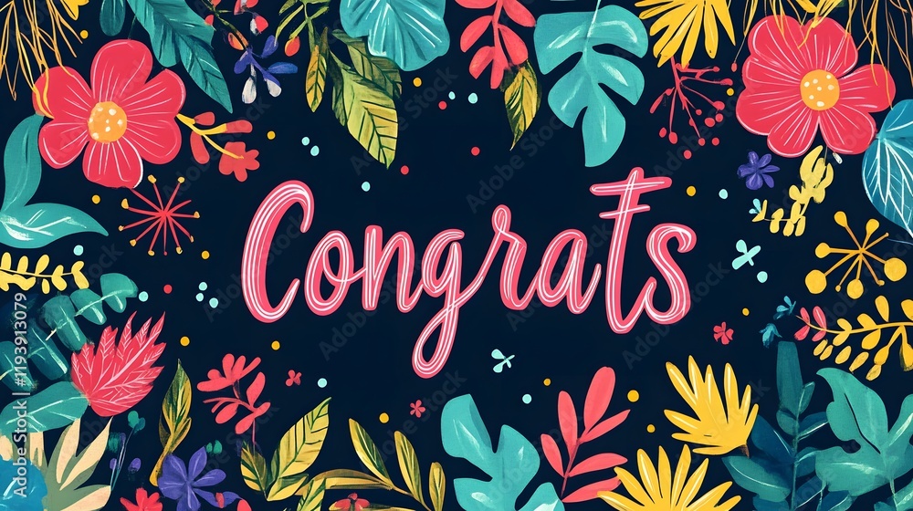 Obraz premium Congrats or Congratulations text