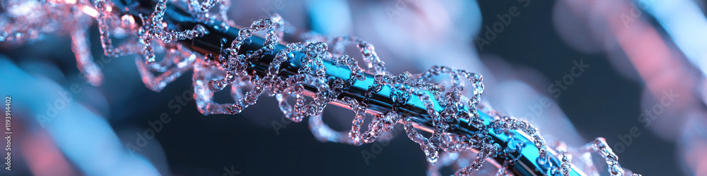 Crystalline Structures on Metallic Tubing under Bi-chromatic Lighting Crystalline Structures on Metallic Tubing under Bi-chromatic Lighting