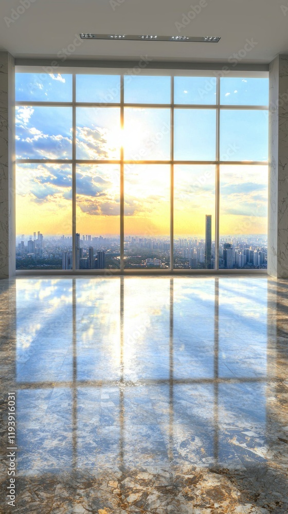 Stunning Cityscape View from Modern Skyscraper Office Stunning Cityscape View from Modern Skyscraper Office