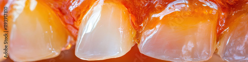 Macro Photograph of Teeth and Gum Tissue photo