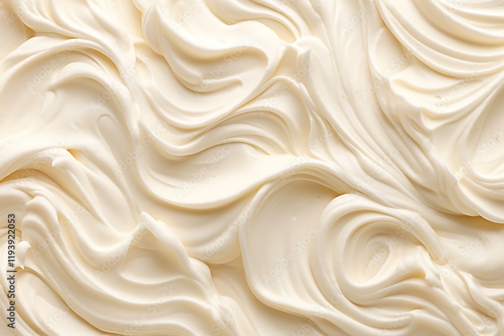 Close up of white whipped cream texture Close up of white whipped cream texture