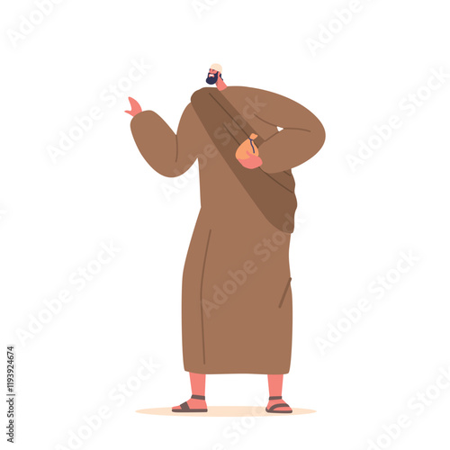Judas Iscariot Biblical Character Isolated on White Background. One of the Disciple Of Jesus Christ Who Betrayed Him