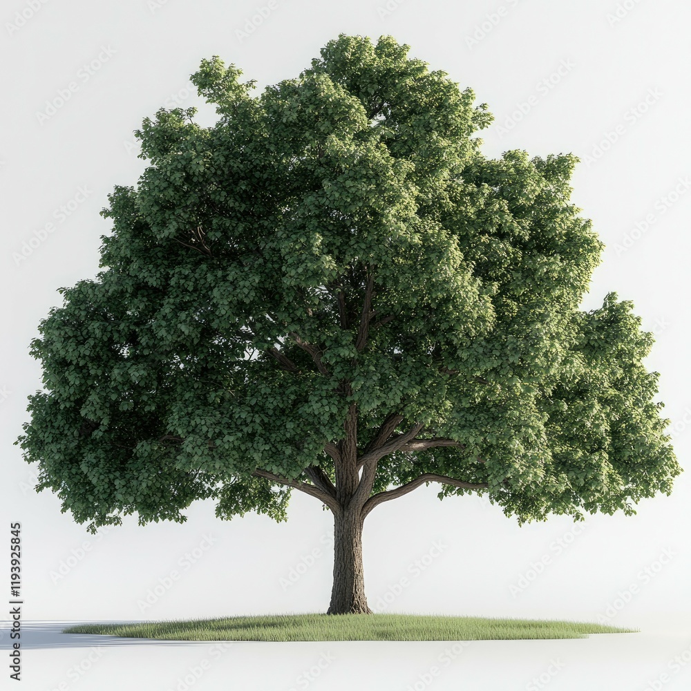 Fototapeta premium Majestic Tree in a Lush Green Setting: A Serene Nature Scene