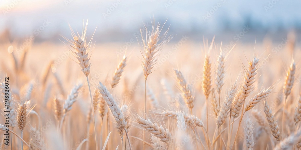 Golden Hour in a Wheat Field, Showing Ripe Grain Ready for Harvest Golden Hour in a Wheat Field, Showing Ripe Grain Ready for Harvest