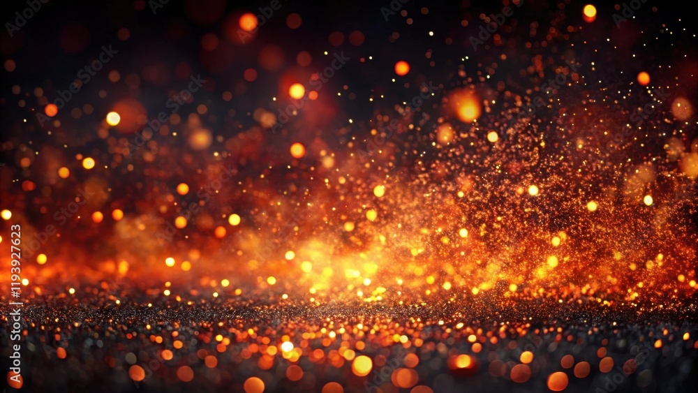 Naklejka premium Abstract Background of Glowing Embers and Sparkling Dust