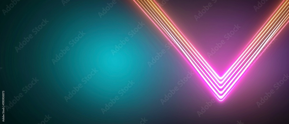 Fototapeta premium Abstract Neon Gradient Background Geometric Lines Shapes
