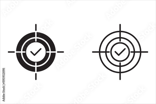 Printline target icon set. business target icon or achievement plan.Approved target vector design, ready for premium use
 photo