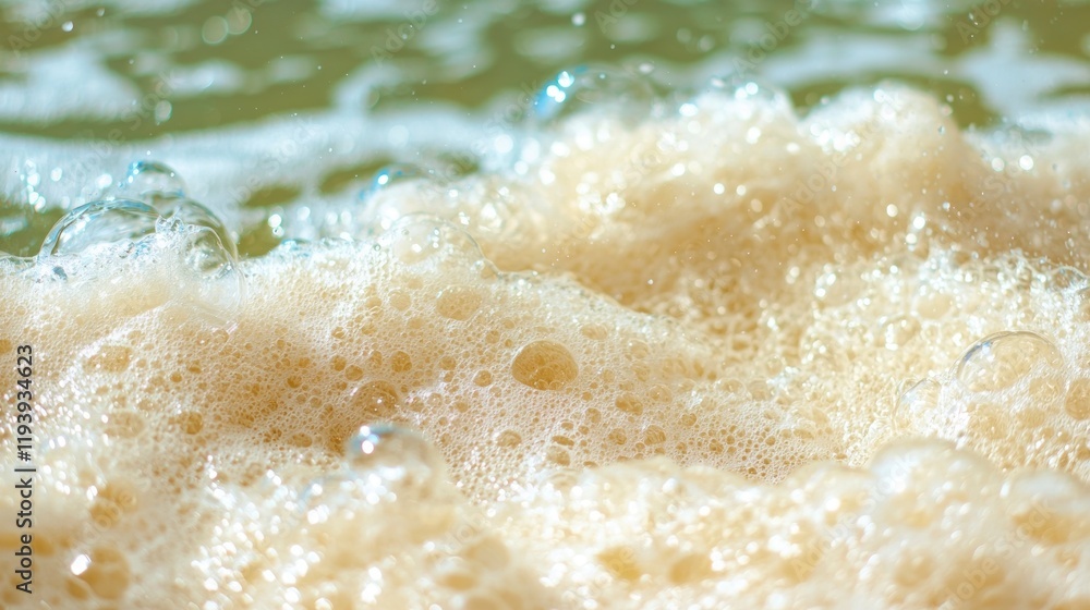 Soft Foam Bubbly Texture Beige Abstract Background Water Closeup Soft Foam Bubbly Texture Beige Abstract Background Water Closeup