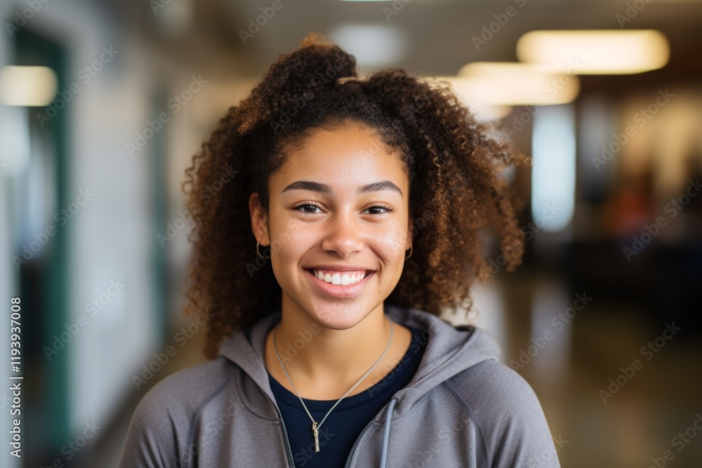 Smiling portrait of a African American female student Smiling portrait of a African American female student