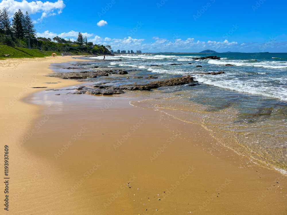 Mooloolaba beach in the Sunshine Coast, Queensland, Australia