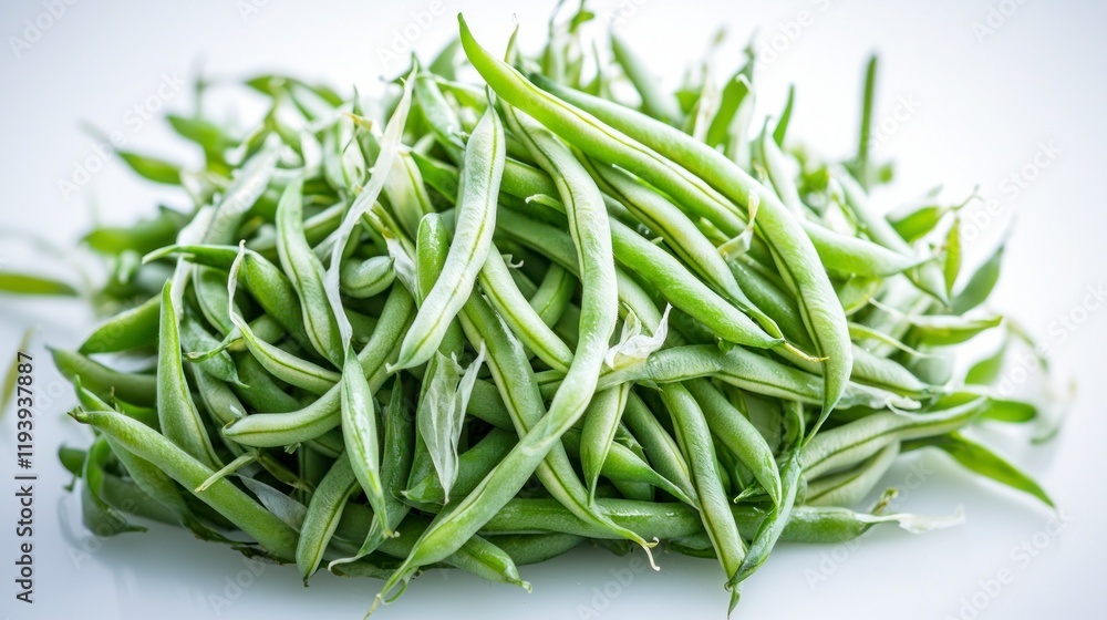 Fresh Green Beans Organic Produce Healthy Food Closeup Fresh Green Beans Organic Produce Healthy Food Closeup
