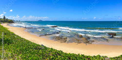 Obraz na płótnie Mooloolaba beach in the Sunshine Coast, Queensland, Australia w salonie