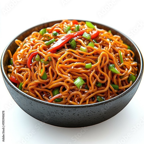 Scrumptious Noodles: A Culinary Delight in Every Bite. This vibrant and flavorful noodle dish is a perfect meal for any occasion. photo