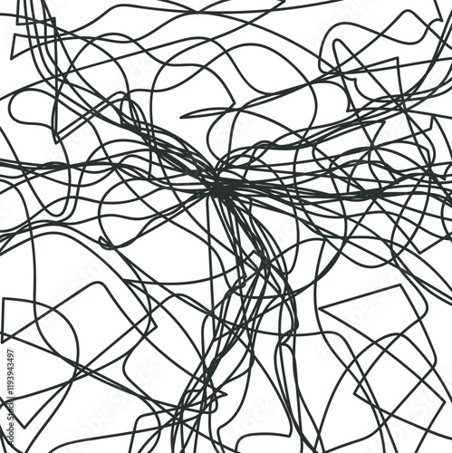 A texture resembling tangled thread or wire.