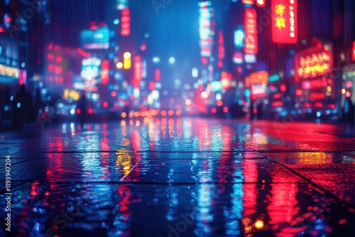 Wallpaper Mural bright bokeh city lights reflecting on wet pavement after rain creating a dreamy atmospheric effect with soft glows and vibrant colors capturing the essence of urban nightlife Torontodigital.ca