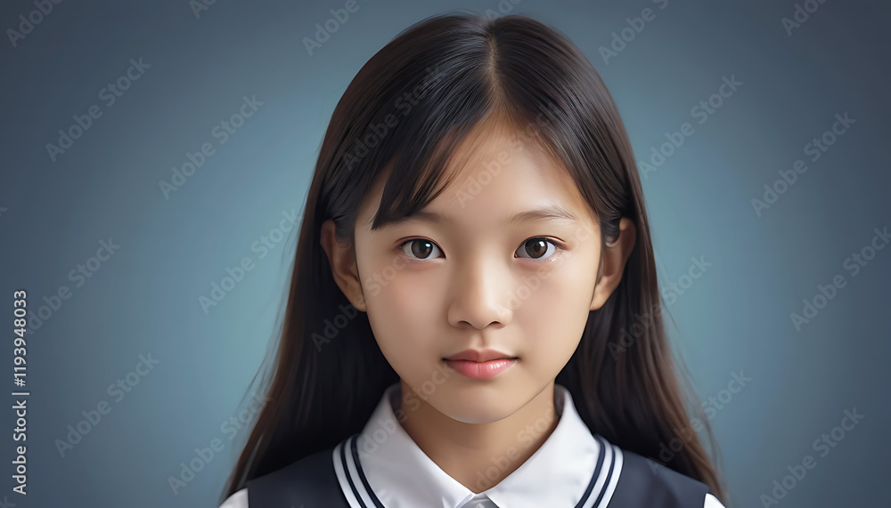 Portrait of asian schoolgirl. Generative AI Portrait of asian schoolgirl. Generative AI