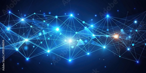 Wallpaper Mural Abstract Digital Network Connections Illuminated Nodes and Lines Torontodigital.ca