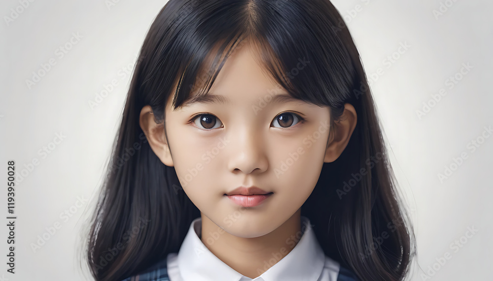 Portrait of asian schoolgirl. Generative AI Portrait of asian schoolgirl. Generative AI