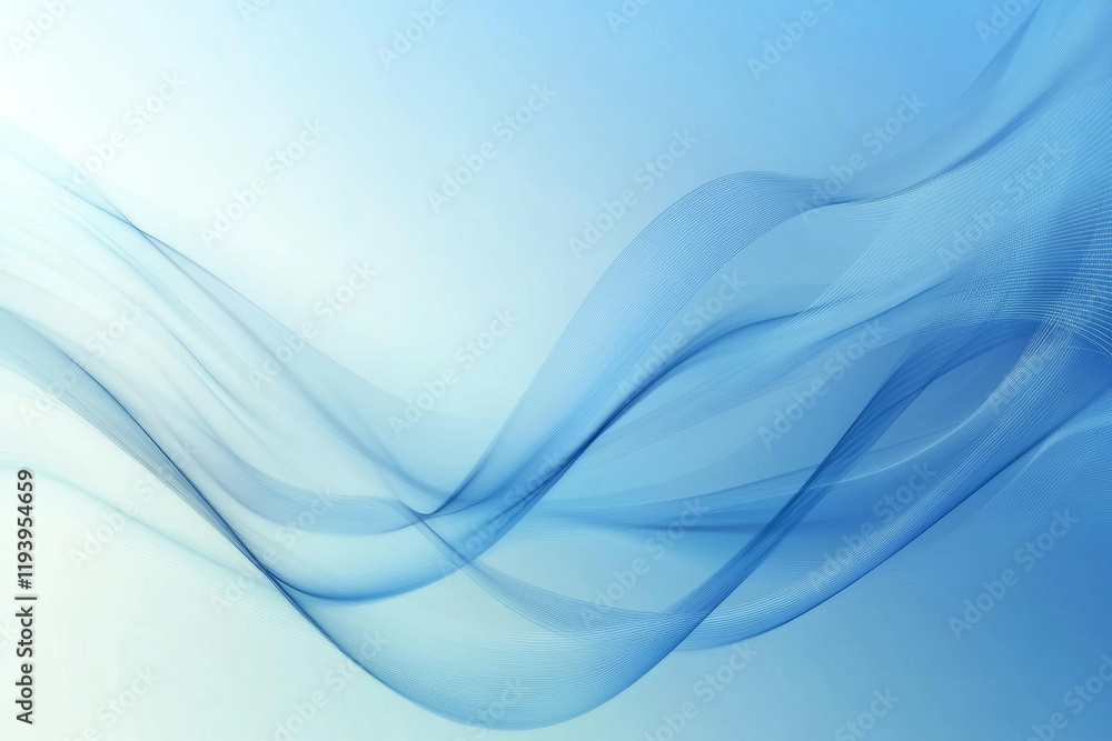 Fototapeta premium Abstract blue waves on soft background