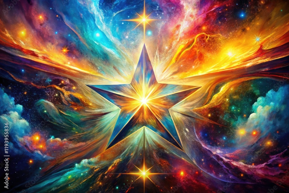 Abstract Background with a Star - Cosmic Dreams, Celestial Patterns, and Ethereal Beauty for Stunning Visuals