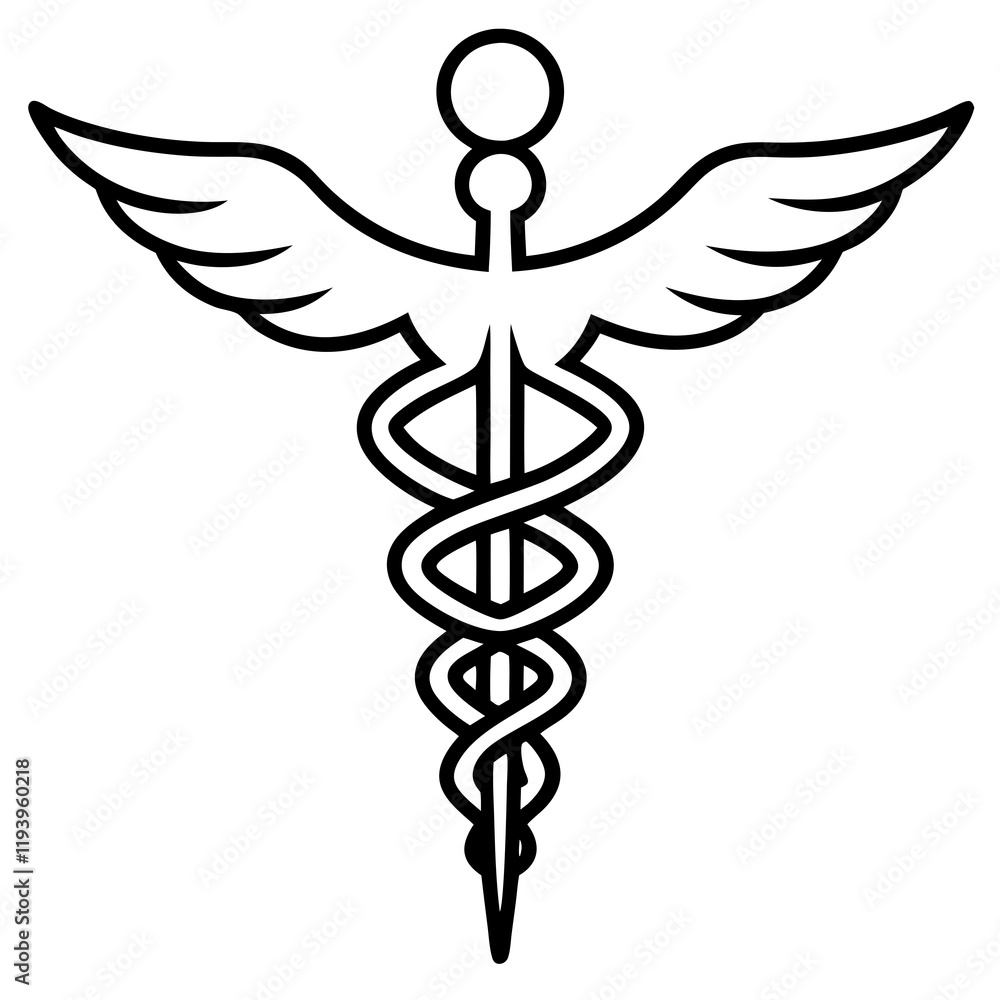 vector Caduceus icon in White background vector Caduceus icon in White background