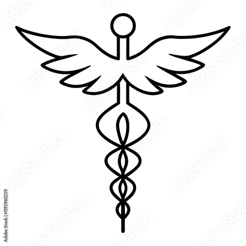 vector Caduceus icon in White background