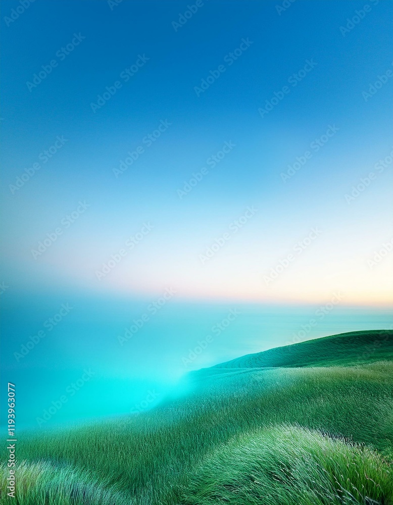 Serene green hills meet a vibrant blue sky in this dreamy landscape. Serene green hills meet a vibrant blue sky in this dreamy landscape.