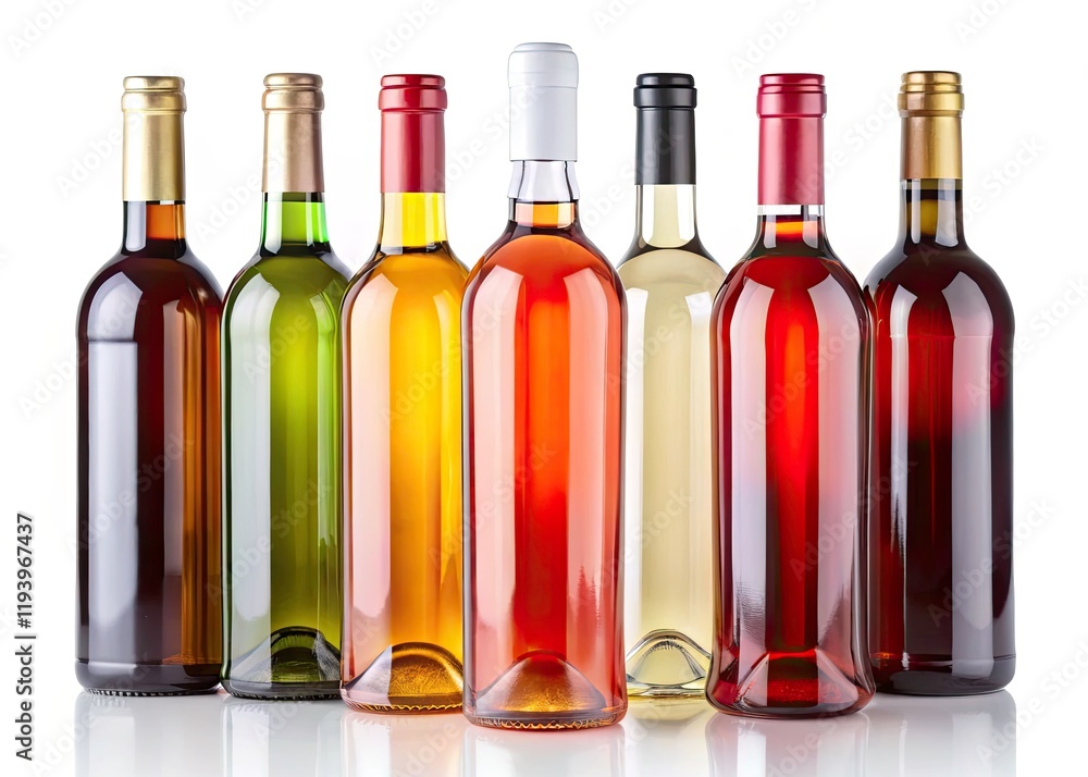 Wine Bottle Mockup Photography: White, Rosé, Red Wine Bottles Isolated on White Background for Product Design Wine Bottle Mockup Photography: White, Rosé, Red Wine Bottles Isolated on White Background for Product Design