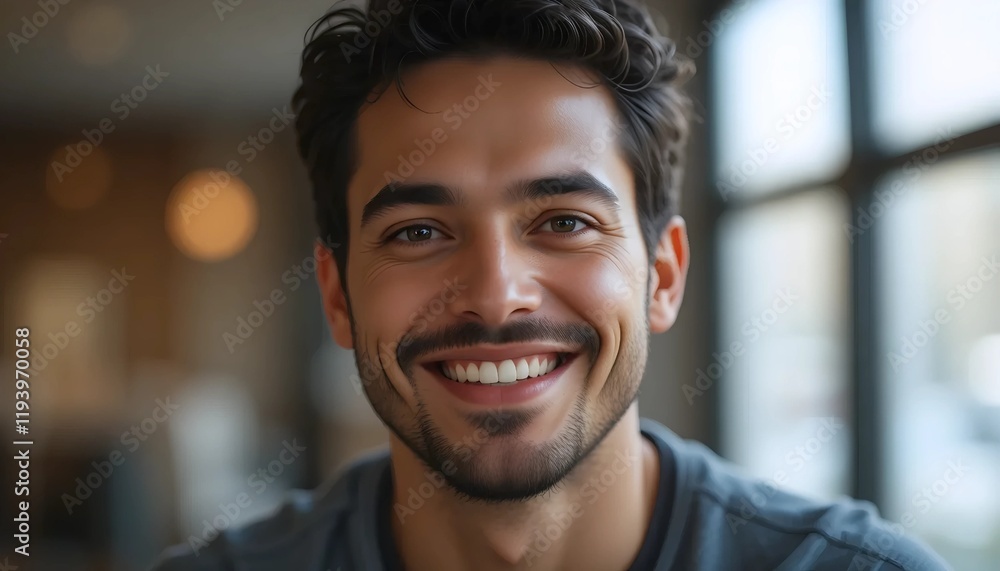 The Happy Face of a Man with a Warm Smile The Happy Face of a Man with a Warm Smile