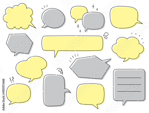 ふきだし　コメント　意見     会話　話す