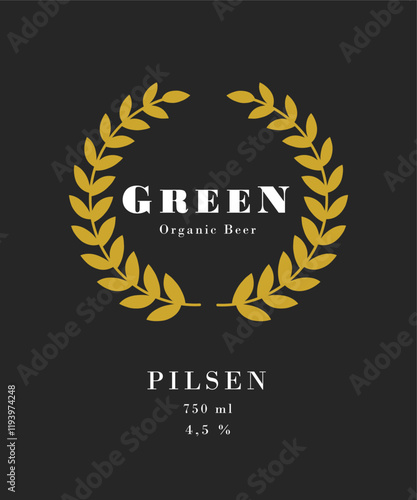 beer, organicbeer, design, logo, vector, gold, vintage, drink