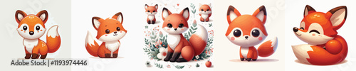 collection of cute and adorable fox vectors