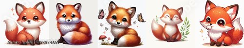 collection of cute and adorable fox vectors