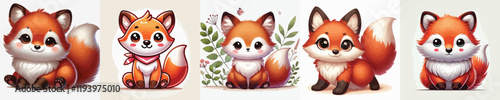 collection of cute and adorable fox vectors