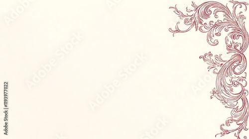 Elegant Red Floral Design on Cream Background