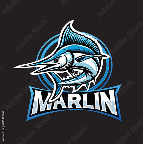 marlin  fish ocean logo 