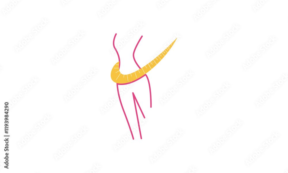 Obraz premium Losing weight icon in bold line - diet, fitness or liposuction logo