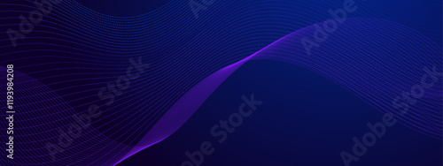 Abstract purple banner background with technology modern wave for business, corporate, seminar, talks, and creative project