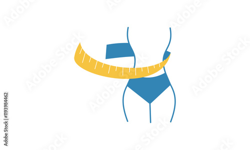 Losing weight icon in bold line - diet, fitness or liposuction logo