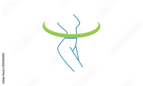 Losing weight icon in bold line - diet, fitness or liposuction logo