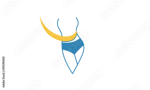 Losing weight icon in bold line - diet, fitness or liposuction logo